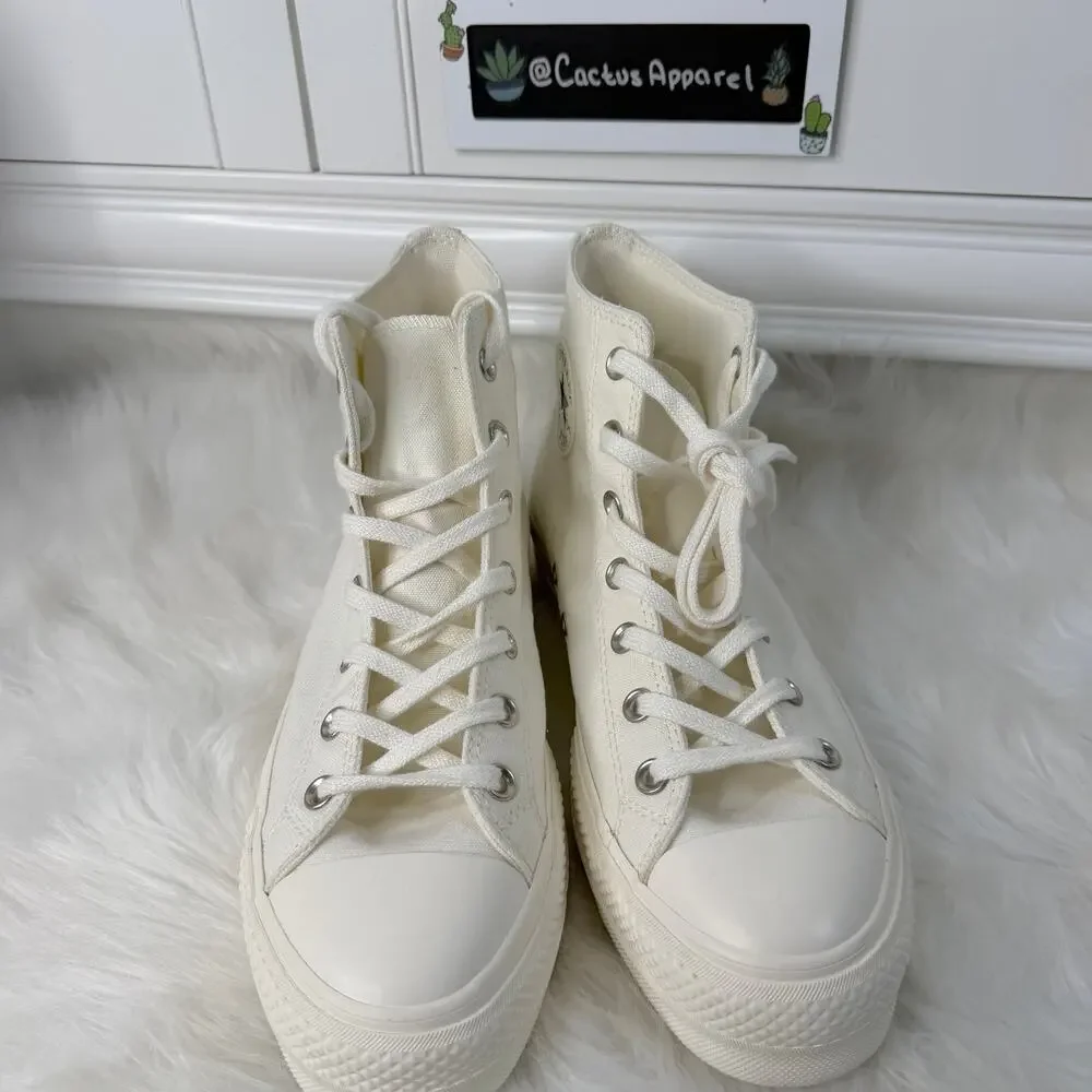 New Y2K Vibe Converse Platform High Tops With Butterfly Size 9 Womens